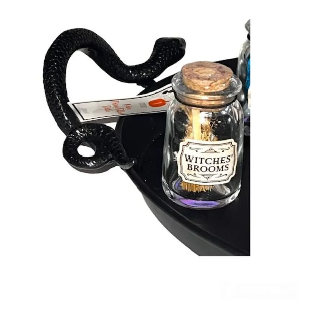 Target 2022 Black Metal Snake Tray w Full Set of 8  Potion Bottles Halloween